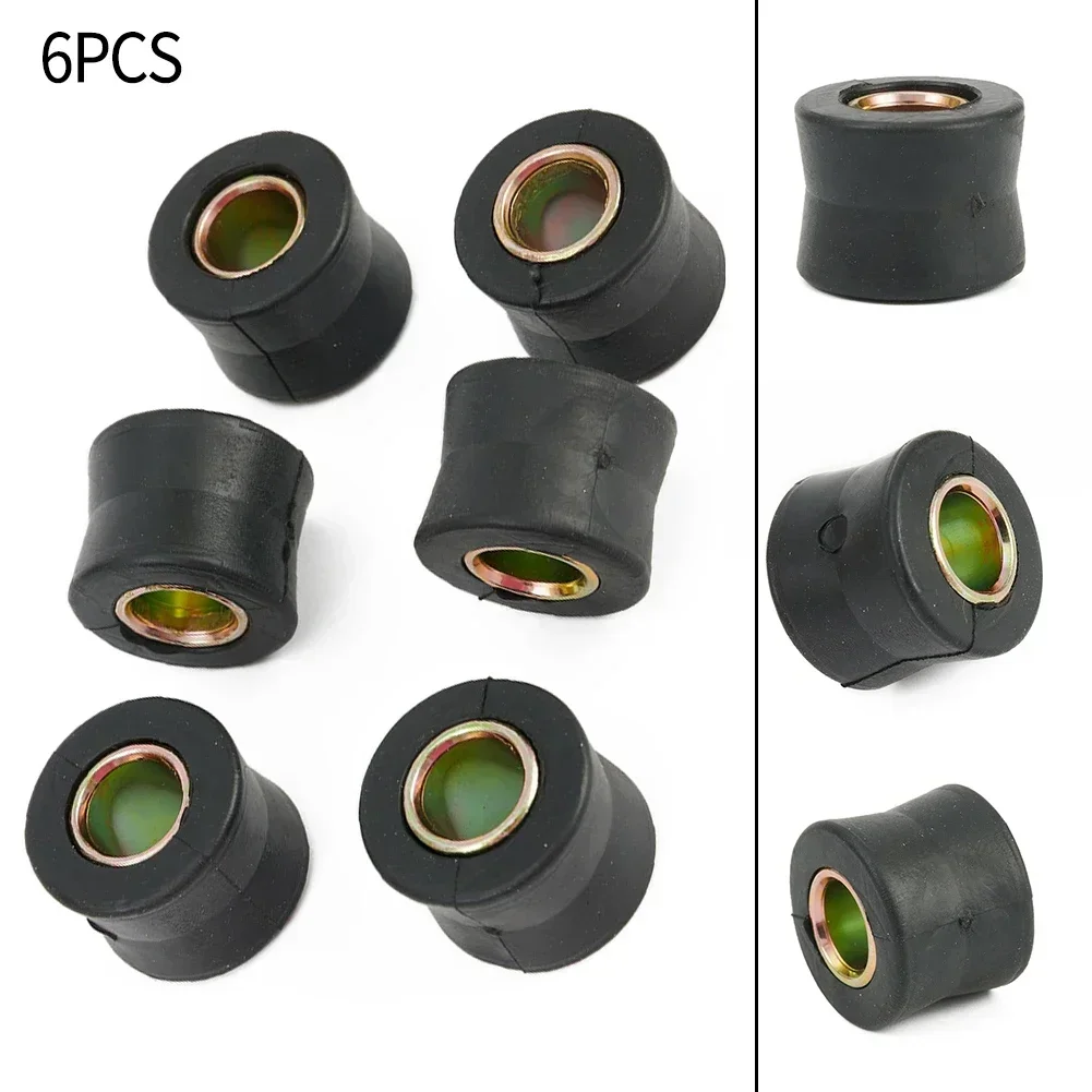 Bush Shock Absorber Rear Rubber Ring Bushing 10mm 6pcs Accessories Black Height 20mm High-quality Practical To Use