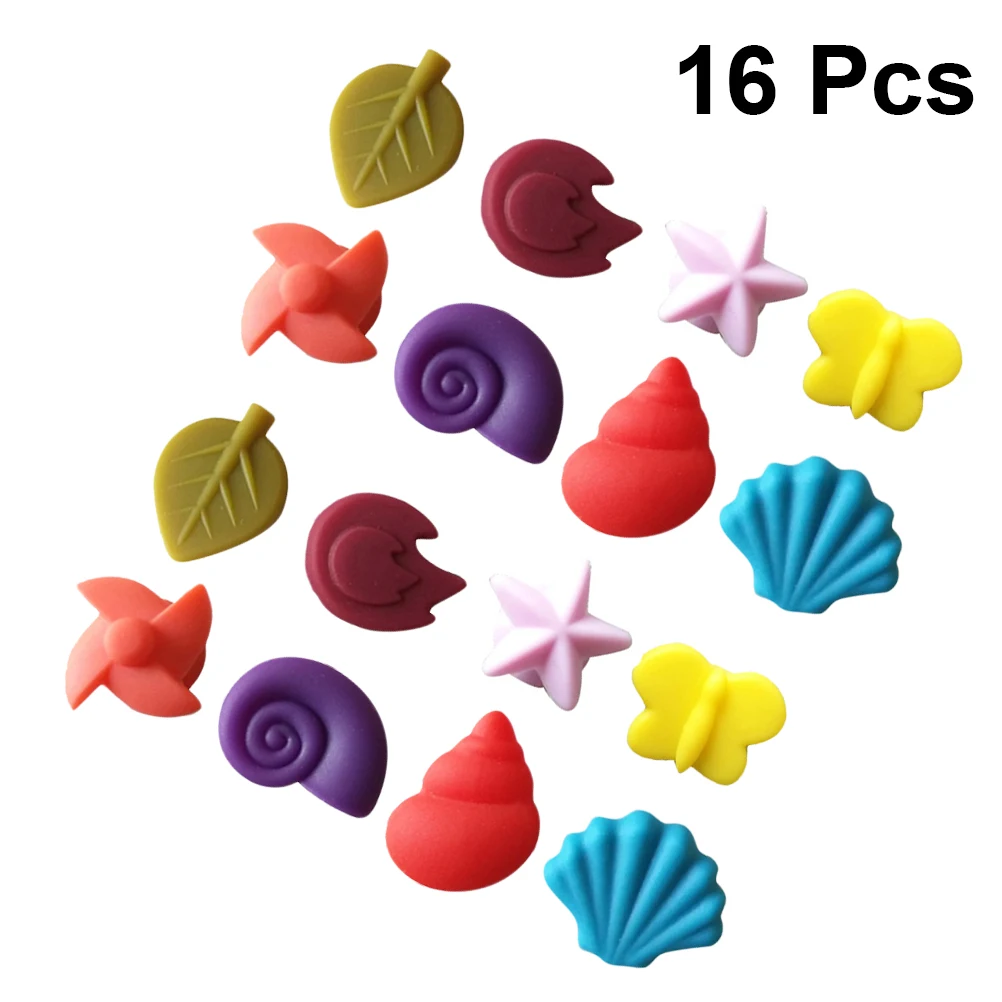 

16 Pcs Wine Glass Marker Suction Cups Sucker Assorted Shape Drink Markers Glasses
