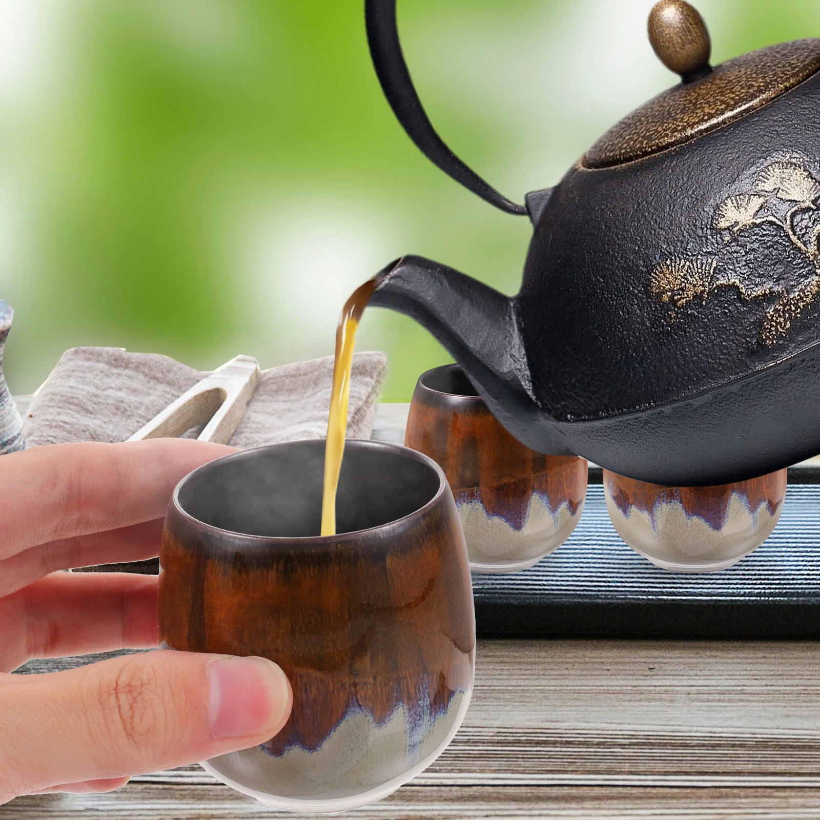 

Ceramic Tea Cup Lightweight Smooth Touching Feeling Exquisite Pattern Espresso Coffee Cup Japanese Style Teaware