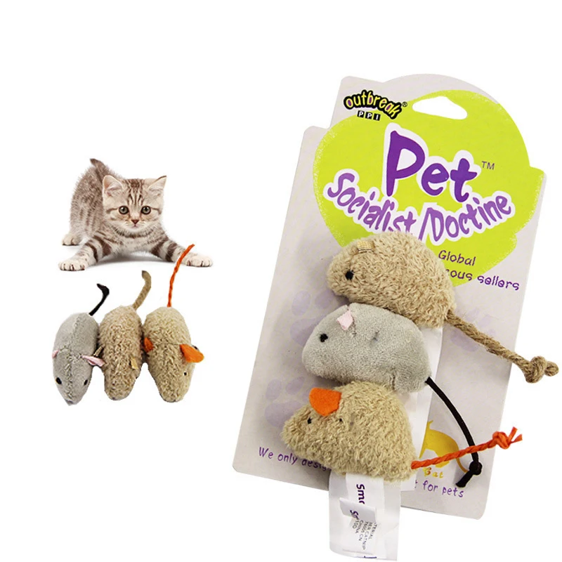 

3pcs Imitation Mouse Cat Chew Toy Comfortable Plush Washable Relieve Boredom Cat Toy Interactive Kitten Accessories
