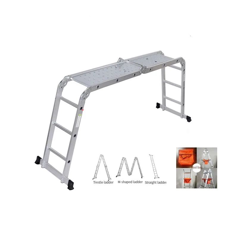 Multifunctional folding horse stool scaffolding elevator decoration engineering ladder, aluminum alloy thickening shelves work