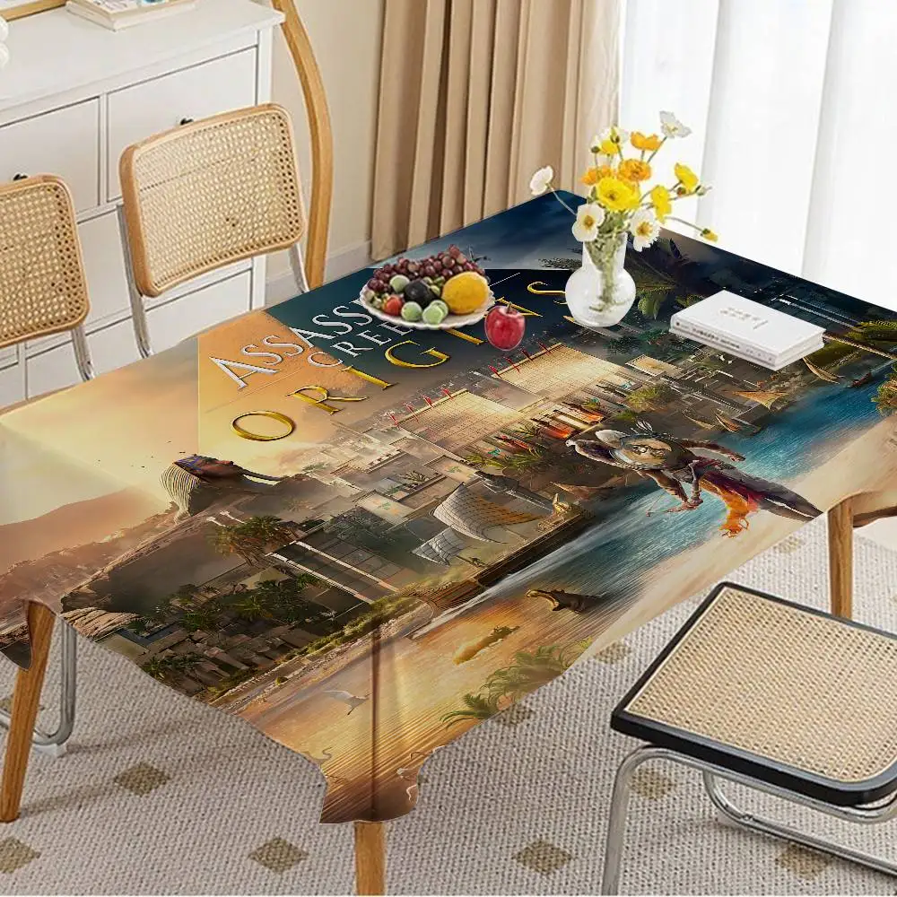 A-AssassinS Game-Creed Rectangle Tablecloths Printed Table Cloth For Farmhouse Holiday Wedding Party Dining Table Decor
