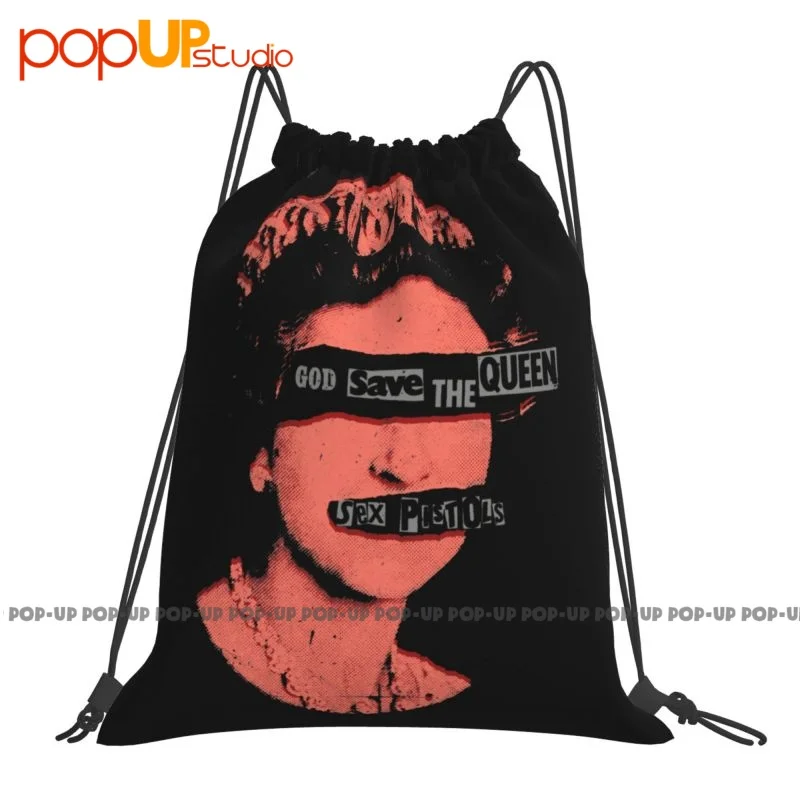 The Sex Pistols God Save The Queen Band Logo Drawstring Bags Gym Bag Swimming Bags For Travel