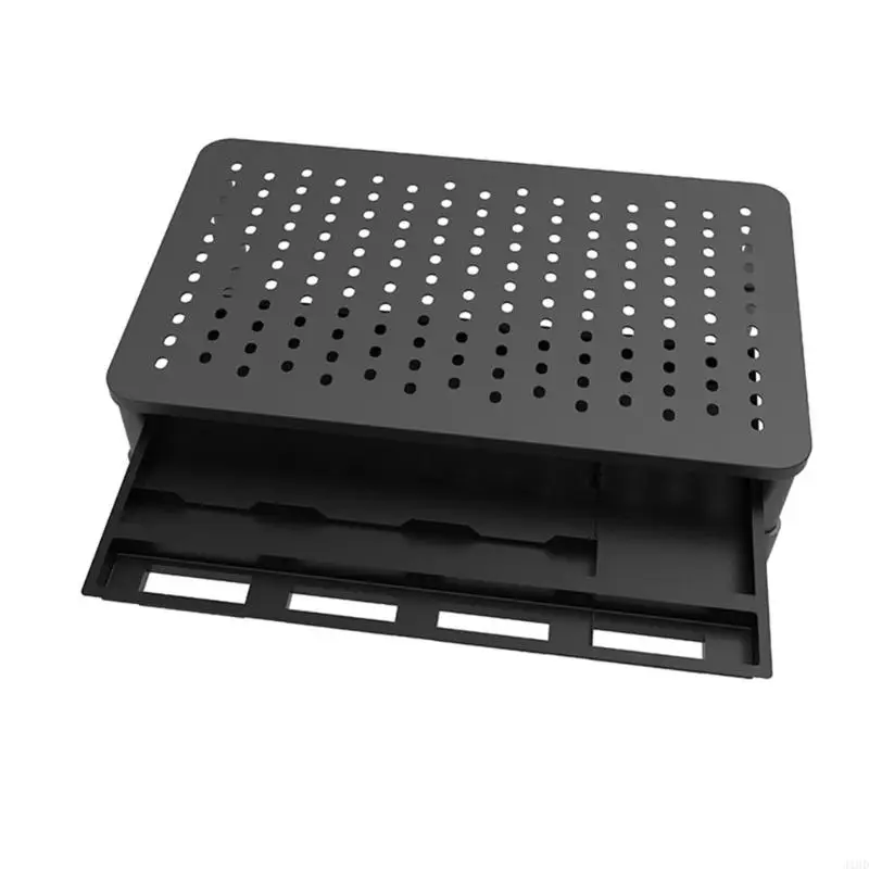 J1HD Desk Stand for Monitor and Laptop with Storage Drawer, Lower Shelf Clearance and 3 Height Positions for Home Office and