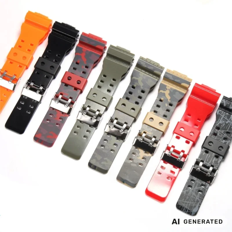Resin Strap for Casio G-Shock GA100 GA-100 GA-110 GA-100C GD120 Mens Replacement Watch Band Camuflagem Accessories