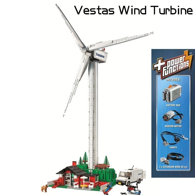 

New Creative Series Vestas Wind Turbine Building Blocks PF Electric Windmill Generator Fit 10268 Bricks Toys For Boys Gifts