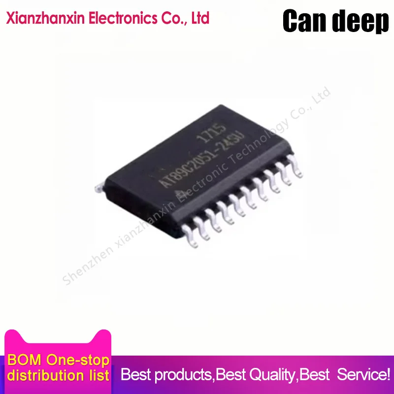 5pcs/lot AT89C2051-24SU AT89C2051 SOP20 8-bit microcontroller chip