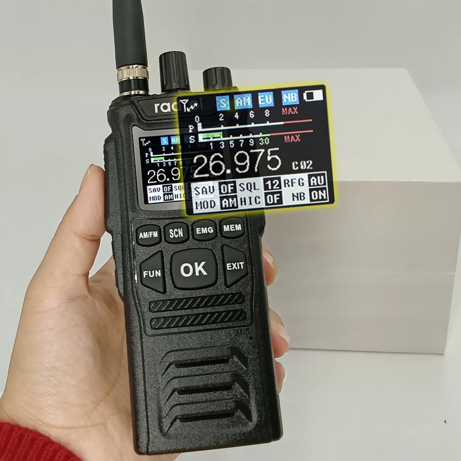 Radtel-walkie-talkie de mano CB-10, transceptor de Radio CB de 27MHz, 4W, 12V, AM/FM, canales CB, 26-27MHz, batería 4100hAm para camión