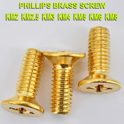 M2 M2.5 M3 M4 M5 M6 M8 Brass Cross Recessed Countersunk Head Machine Screw 5-200pcsMetric Thread Screw Recess Bolt Length 4-60mm