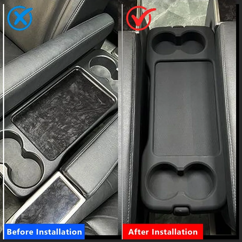 Car Second Row Rear Seat Table Silicone Mat for Toyota Alphard Vellfire 30 Series AH30 Cup Holder Table Liner Pad Accessories