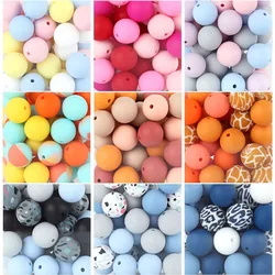 20pcs 12mm Silicone Round Beads Food Grade DIY Pacifier Chain Bracelet BPA Free Baby Teething Teether Necklace Accessory Bead