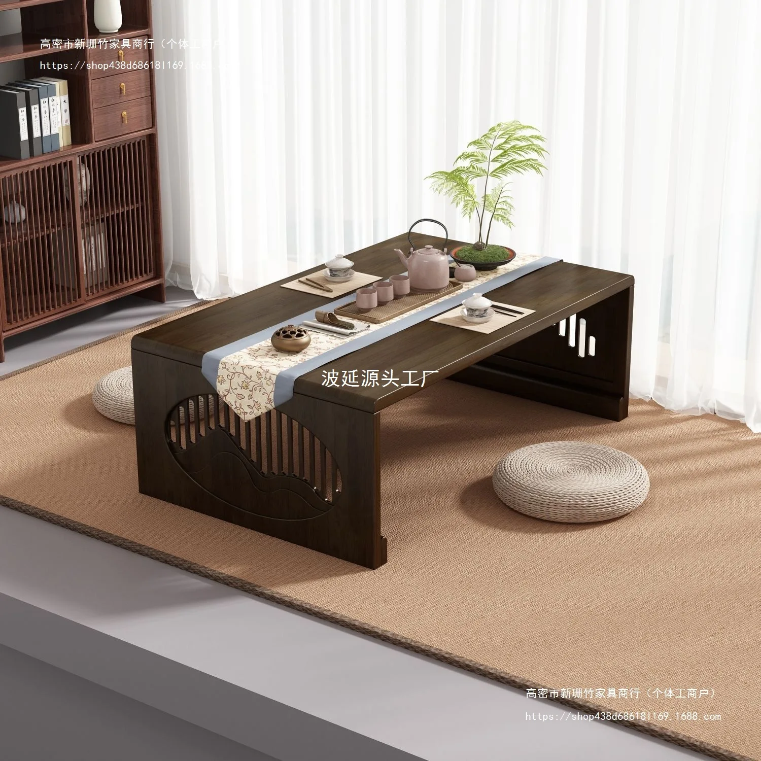 For New Chinese bay window light luxury small table kang  tatami tea  folding kang  window sill coffee
