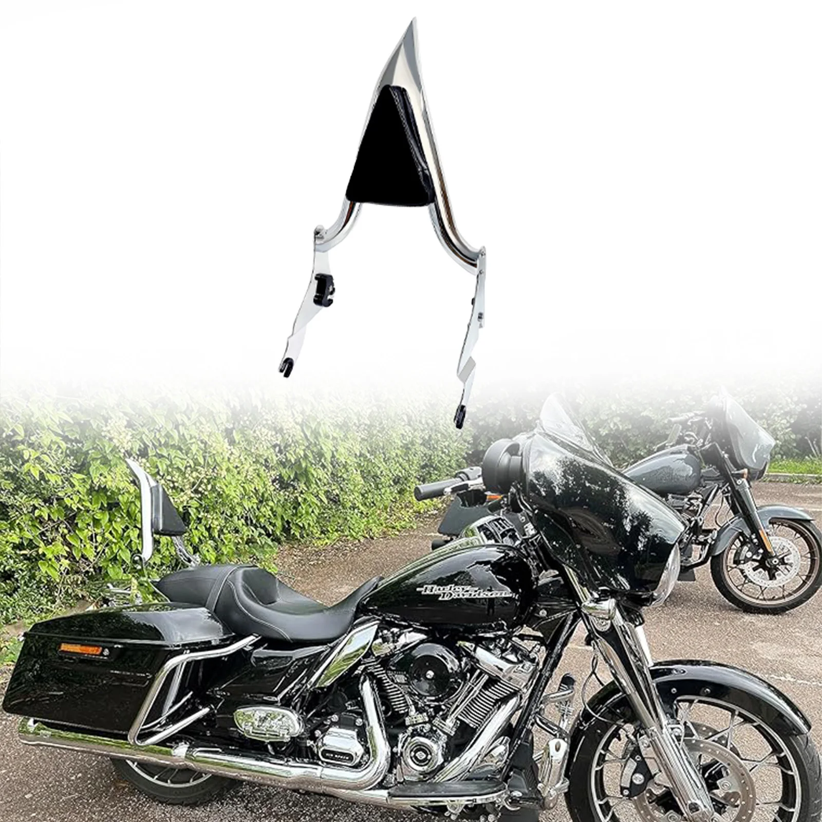 Motorcycle Rear Backrest Sissy Bar For Harley Street Glide Electra Glide FLTR FLHT FLHX 2009-2026 Back Rest Passenger Sissybar