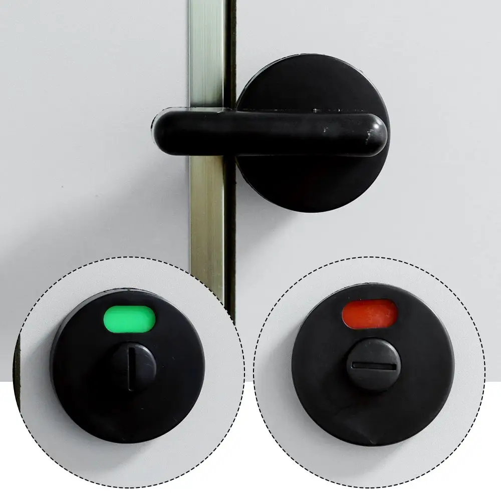 Serrure de porte de toilette publique, indicateur de salle de bains, boucle en Nylon plastique, poignée de toilette publique, serrure noire