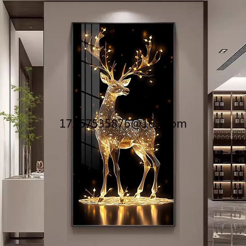 

Fulu entrance decorative painting corridor aisle hanging painting light luxury simple French classic crystal porcelain murals