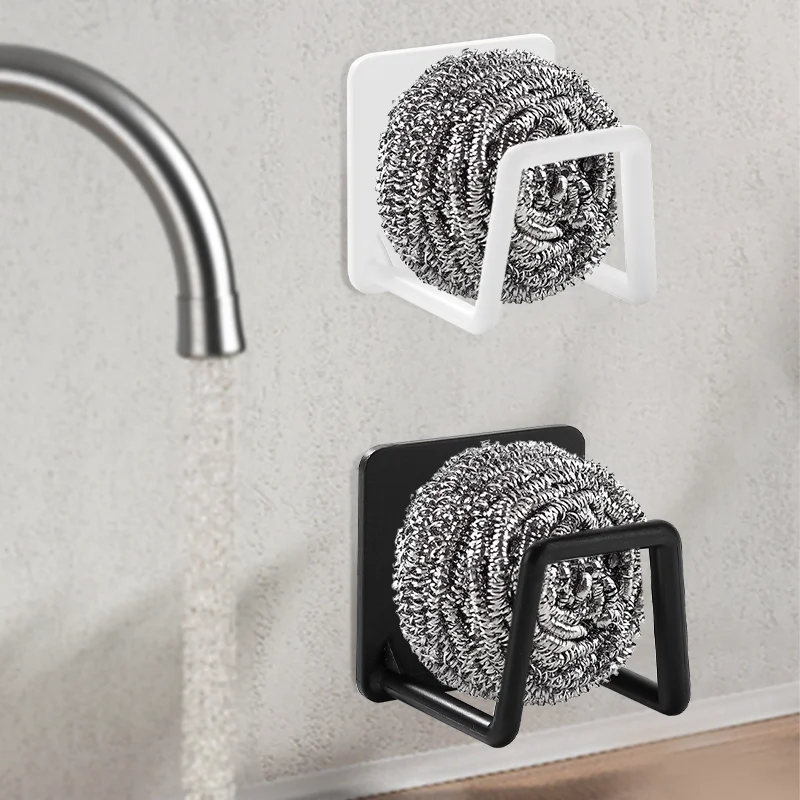 

Self Adhesive Storage Holder Strong Adhesive Wall Hook Shower Robe Hook Wire Rag Organizer Kitchen Storage Rack