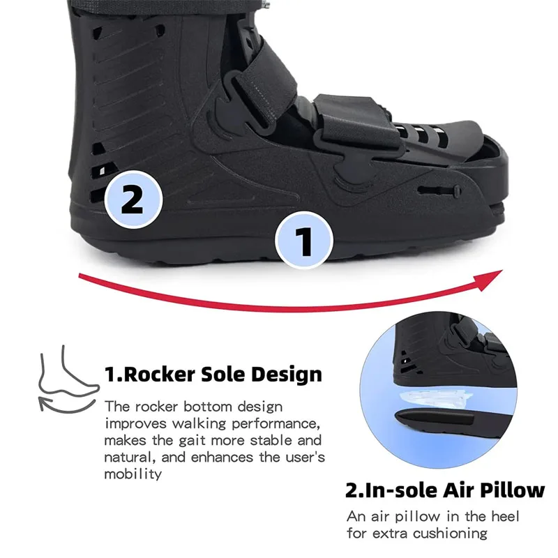 Air Cam Walker Fracture Boot-Short Orthopaedic Boot-For Foot Fracture Ankle Sprain Rehabilitation Walker Brace