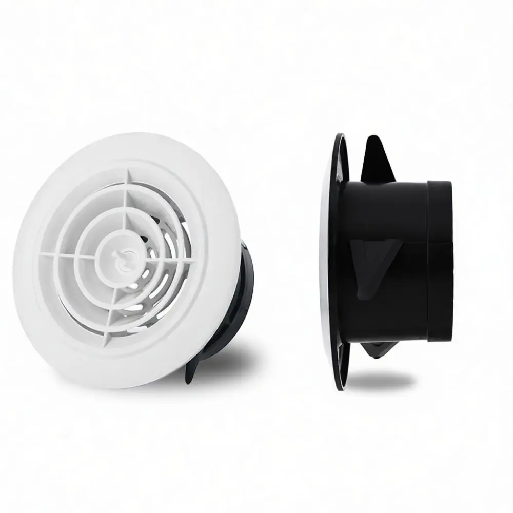 Adjustable Round Air Vent Ceiling Wall Duct Grille For Greenair ABS Exhaust Outlet Ventilation System HVAC Parts Kit