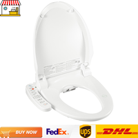 Slow Close Electric Bidet Seat| Multi-function Heated Toilet Seat with Drying,Self Cleaning,Night Light Function