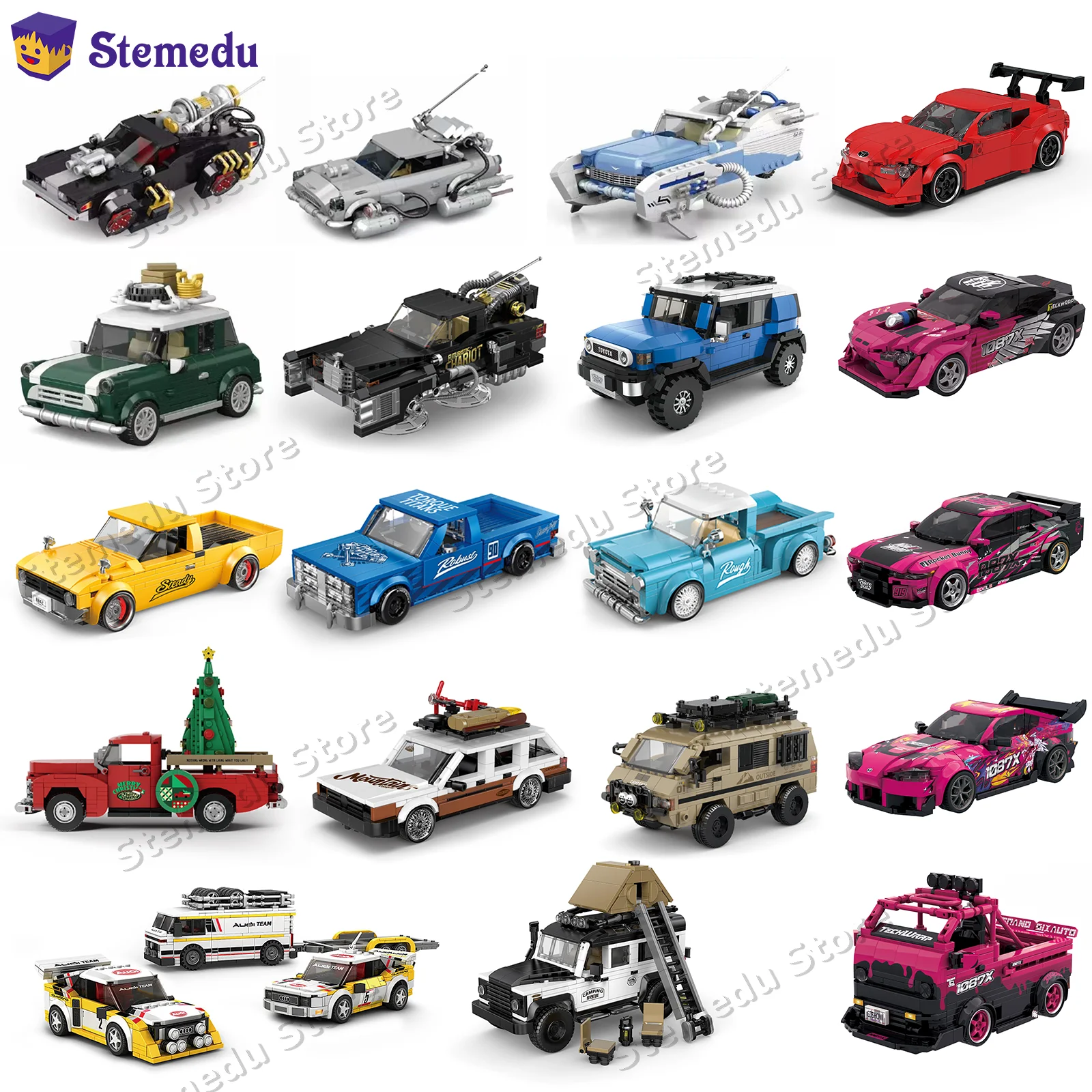 

MOC PB8801-8849 Technical Speed Champion MX5 Racing Car Model Camper Container Building Block Brick Assembly Toys Kids Xmas Gift