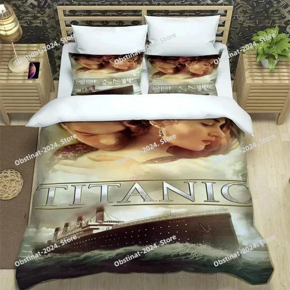 Movie Titanic Leonardo DiCaprio Bedding Set Duvet Cover Full Queen King Size Pillowcase Bed Print Aldult Kid Bedroom Single Twin