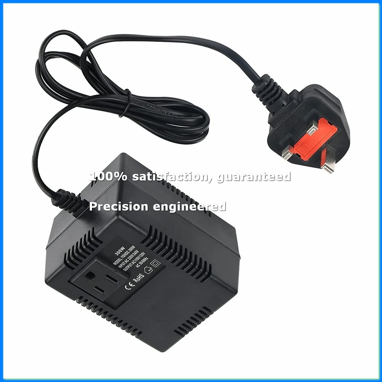 

300W Voltage Converter Transformer 220V/240V to 110V/120V, Intelligent Efficient Adapter with Thermal Protection UK Plug-ABRM