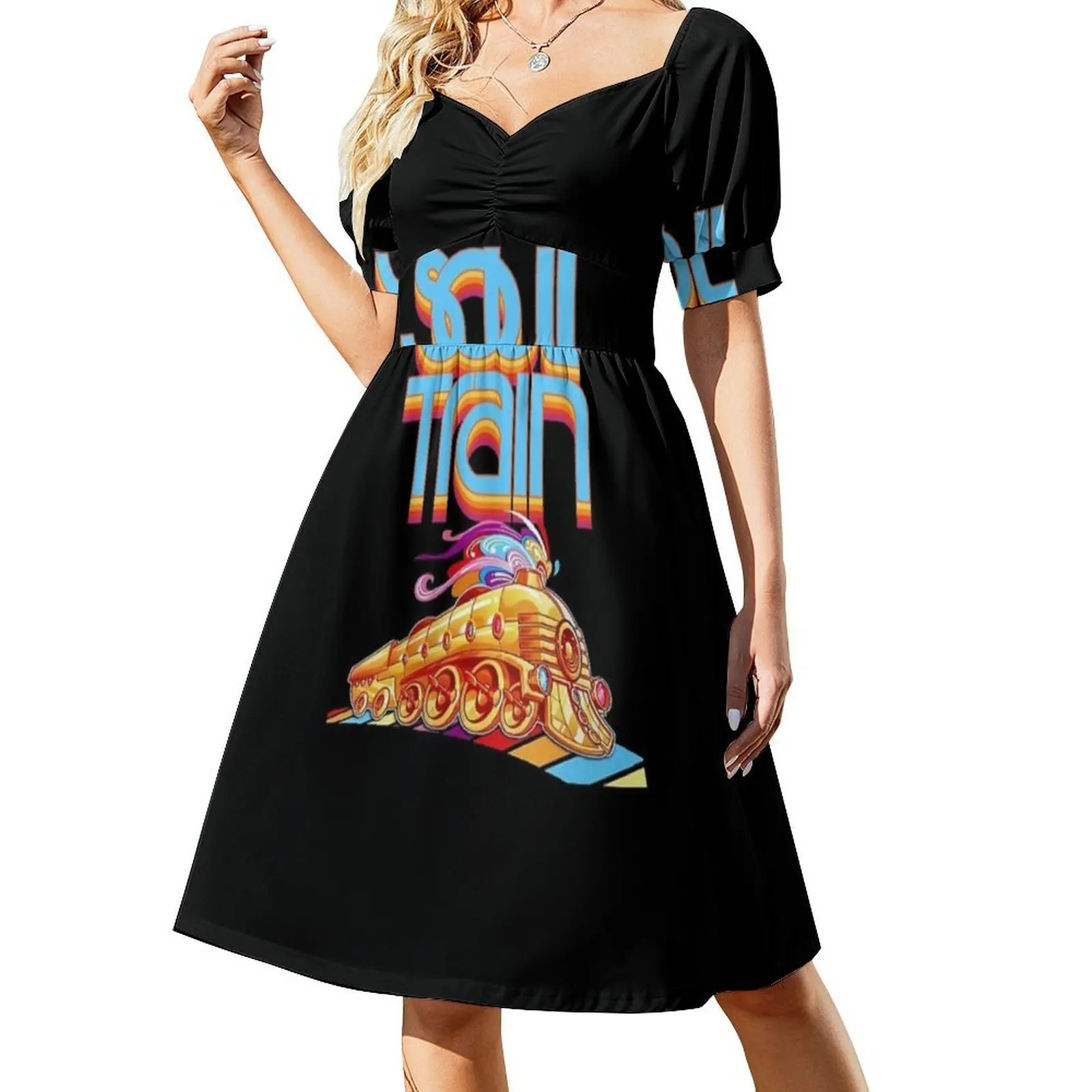 الروح قطار Boogie الرقص المرأة الهيب هوب الشارع الشهير فستان الجرافيك طباعة ملابس للنادي قطار الروح قطار الروح Boogie Dance 70S #2