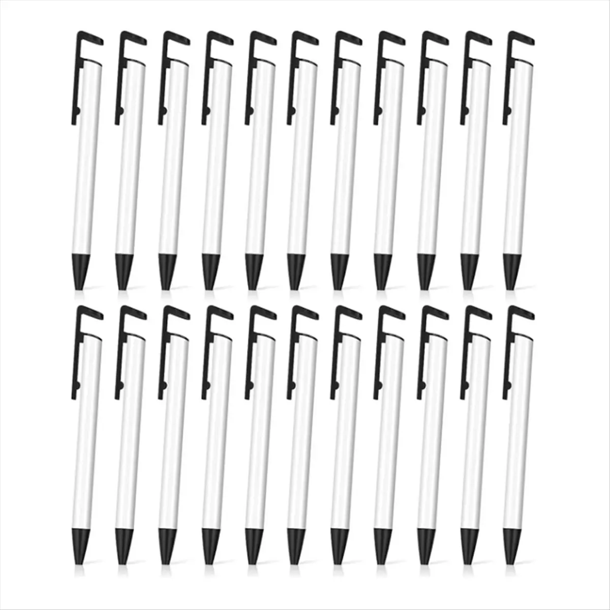 ABJS 22 Pcs Sublimation Pens Blanks Bulk with Shrink Wrap Sleeves and Mobile Phone Stand Aluminum Sublimation Blanks