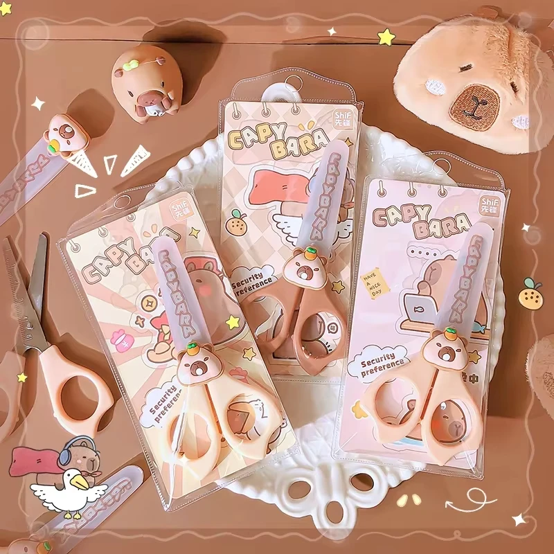 Capybara Craft Scissors Pretty School Useful Back To School Stationery Scissors Cute Mini Scissors For Diy Children'S