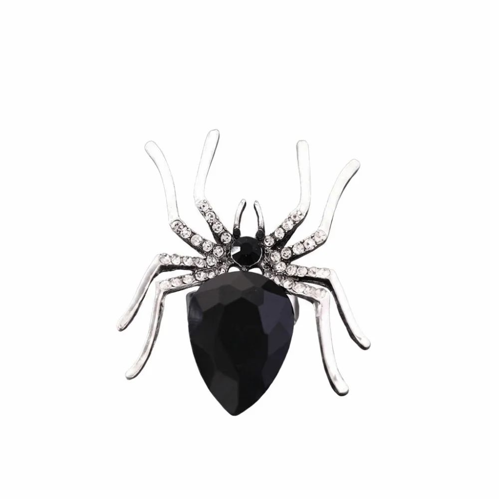 Retro Insects Open Ring Rhinestone Animal Spider Ring Gothic Punk Finger Ring Women