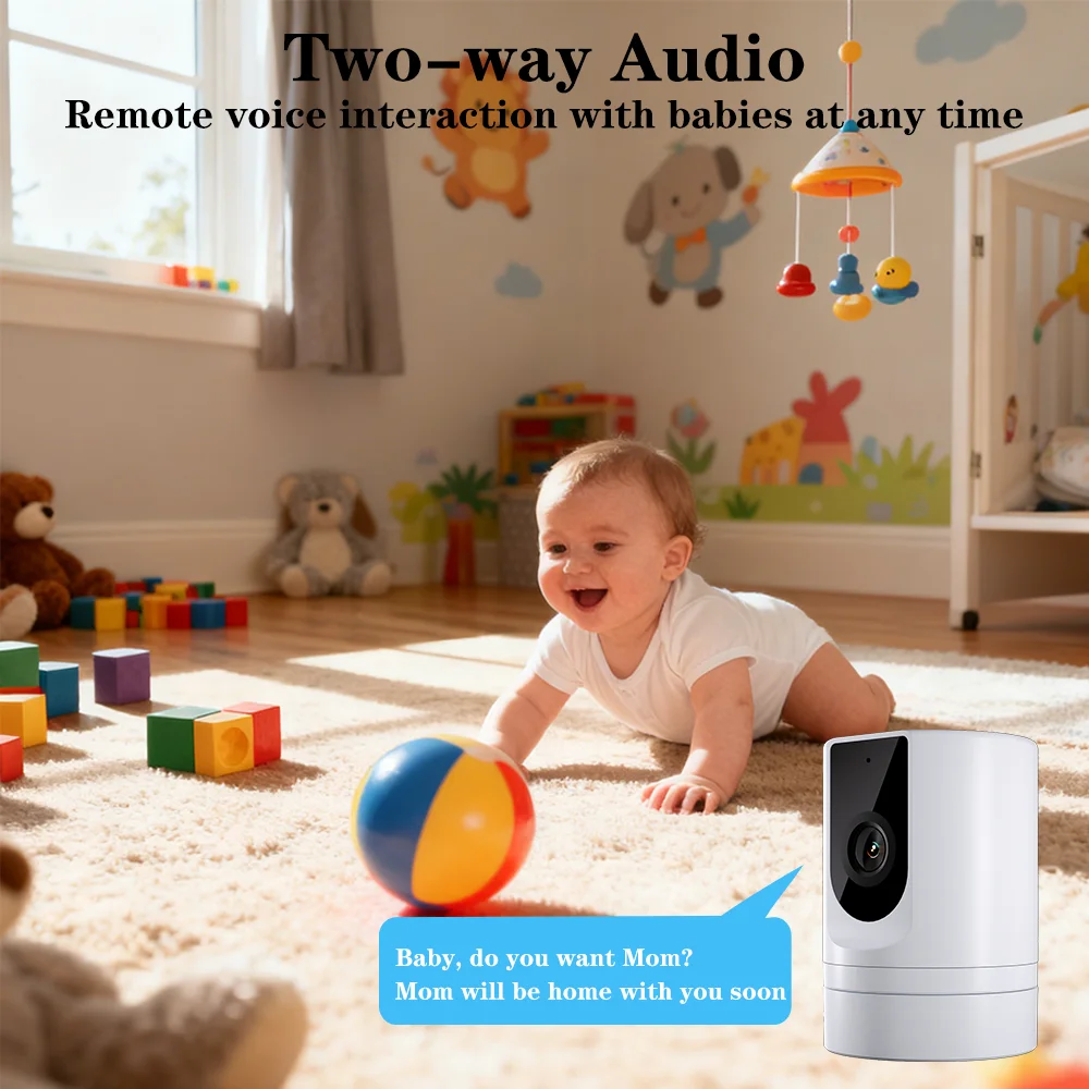 3PCS 2K Camera 5GHz Dual WiFi 3D Noise Reduction Digital Zoom 2MP CMOS Sensor with 2-Way Audio Motion Human Detection 128GB SD