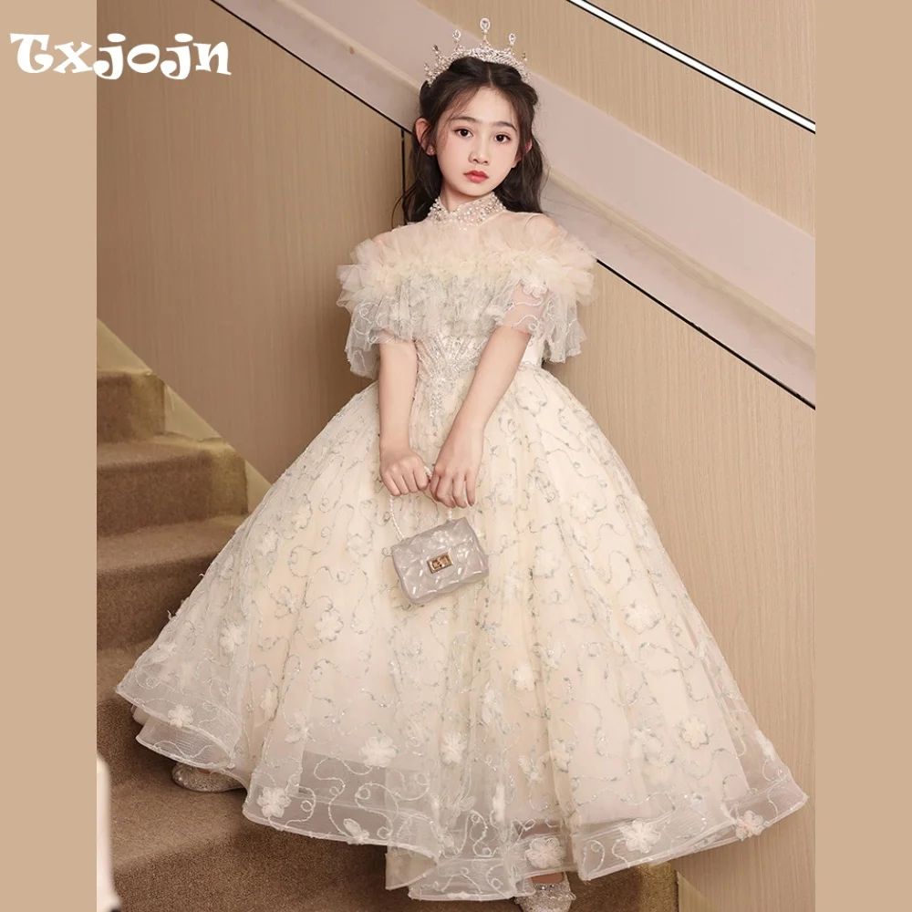 New Girl's Ball Gown Flower Girl Wedding Dress Christmas Princess Dress Child Performance Vestido Birthday Party Clothes 3-16Y