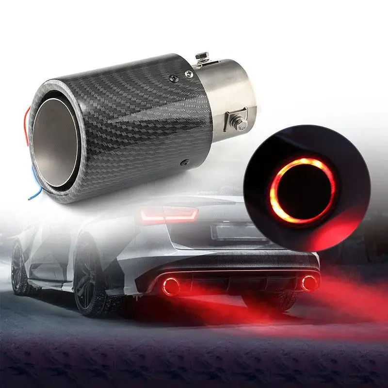 

Car Modification Auto Parts Universal Exhaust Pipe Carbon Fiber LED Luminous Tail Throat Car Tail Throat Flame Tail Throat