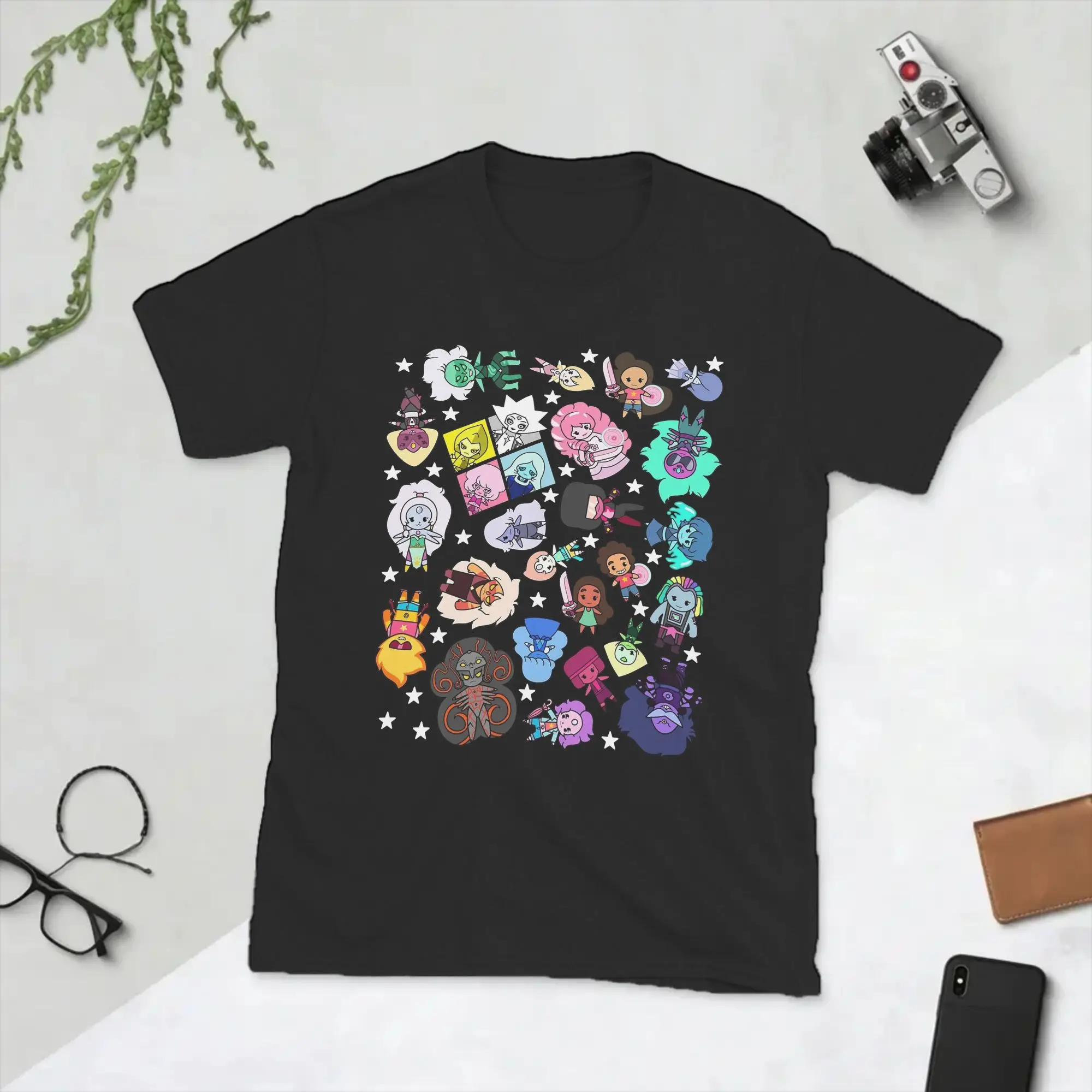 Cartoon Stevens Universes T Shirts Men's  Pure Cotton Casual T-Shirt Crew Neck  Tee Shirt Short Sleeve Clothes Birthday Present