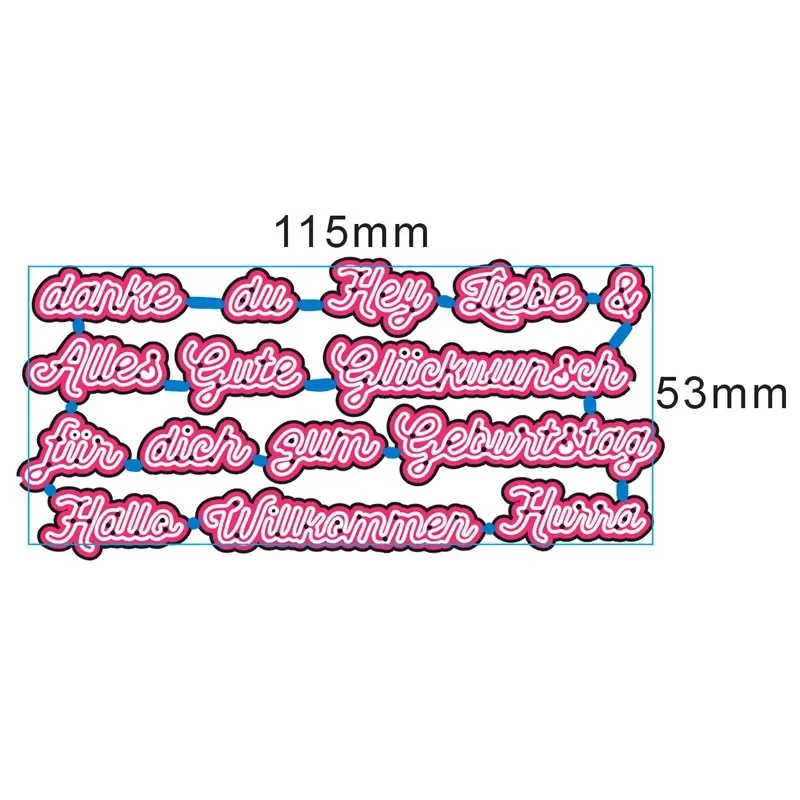 Немецкое слово, металлические Вырубные штампы, трафареты для «сделай сам», скрапбукинг
