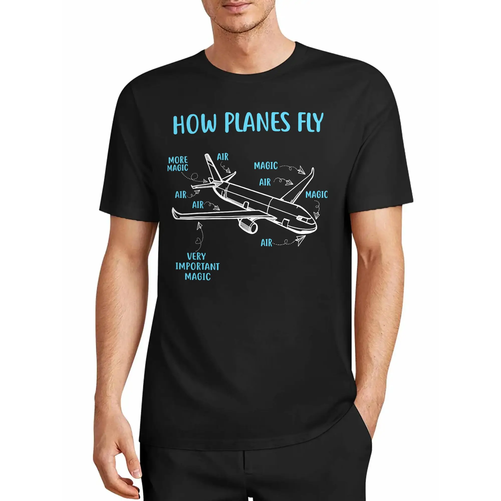 Men's T-Shirt How Planes Fly - Interesting Engineer Pilot Aircraft Style