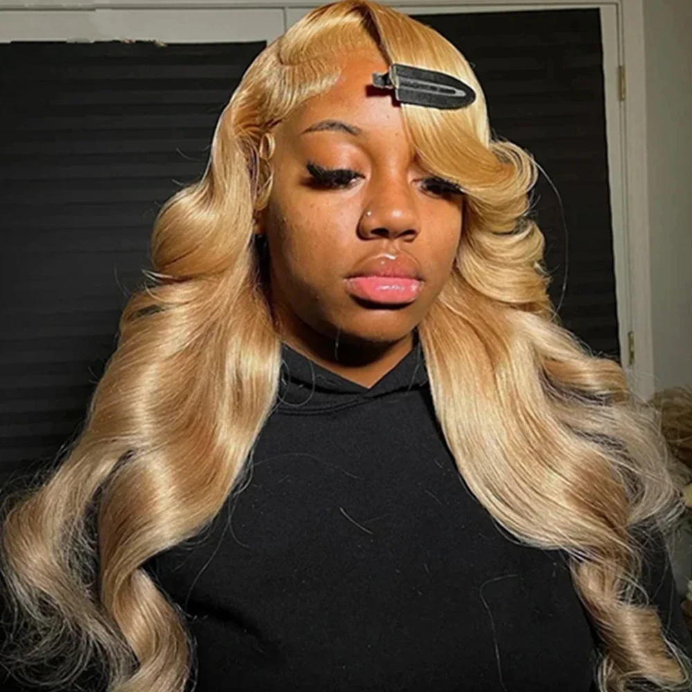 البرازيلي الجسم موجة 30 34 بوصة العسل شقراء 13x6 HD الدانتيل الجبهة خصلات الشعر المستعار الإنسان قبل نتف الملونة 13x4 غلويليس الدانتيل شعر مستعار أمامي