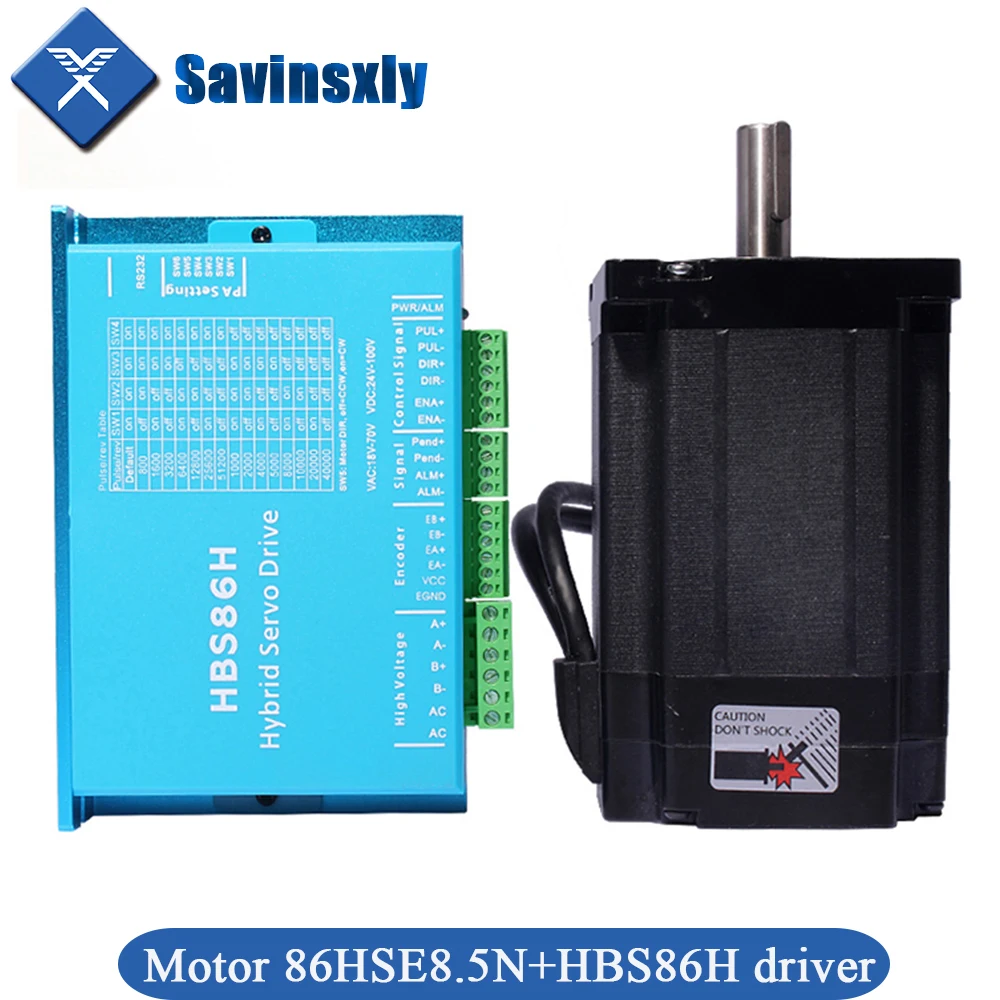 

Nema 34 Stepper Motor Driver Servo Motor 86HSE8.5N+HBS86H Hybrid Closed-loop step motor 8.5N.m High Performance Stepper.