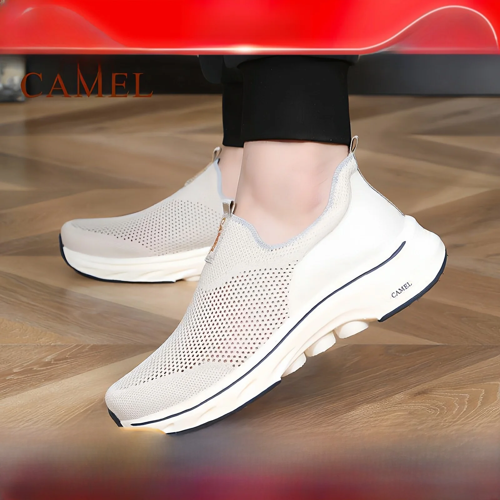 

Camel Men's Summer New Hollow out Breathable Me Slip-On Comfortable Casual oes Walking oes Men's Comfortable Breathable...