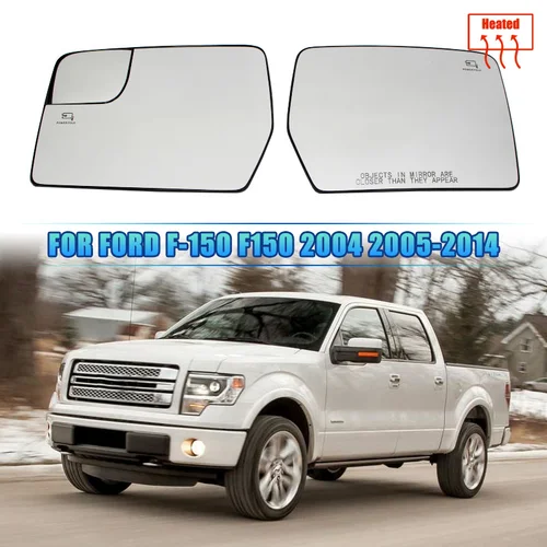 Espejo retrovisor lateral para coche Ford, cristal calefactado para puerta, 2 piezas, para Ford F-150, 2011, 2012, 2013, 2014