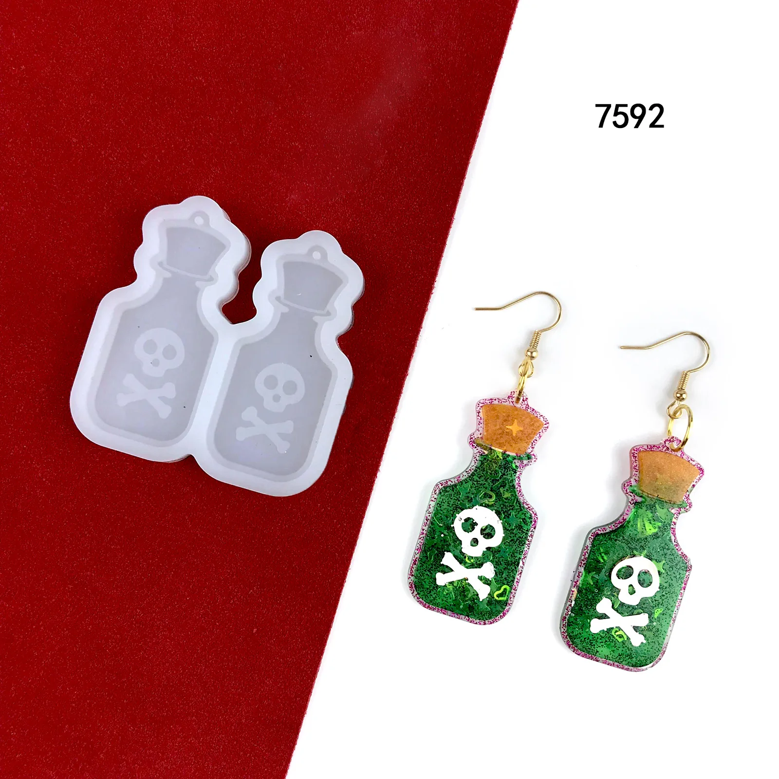 DIY Halloween Series Earring Poison Shaped Silicone Epoxy Resin Mold Resin Molds Jewelry Tools