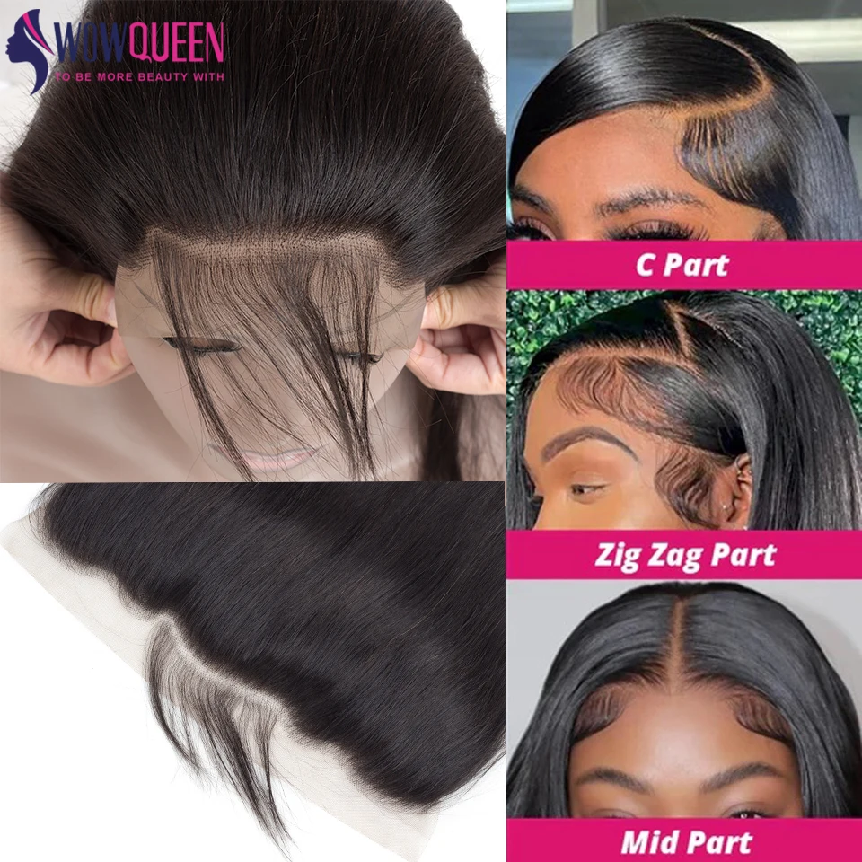 مستقيم 4x4 5x5 6x6 الدانتيل إغلاق فقط 100% شعر الإنسان شفاف 13x4 الدانتيل أمامي الشعر البشري الأذن إلى الأذن أمامي جزء مجاني