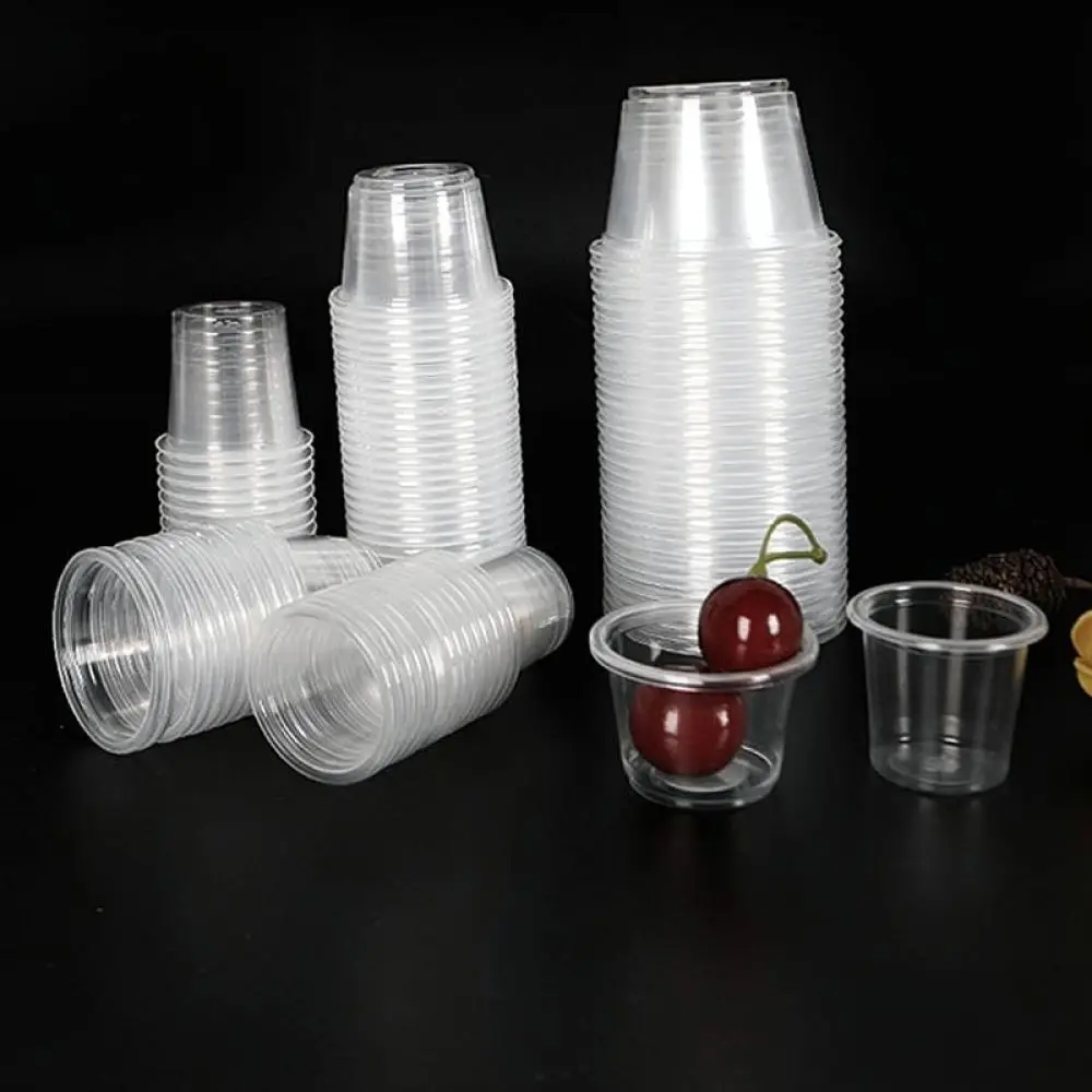Small Transparent Plastic Tasting Cups Disposable Mini Glasses For Restaurant Coffee Shop Party Catering Beverage Serving
