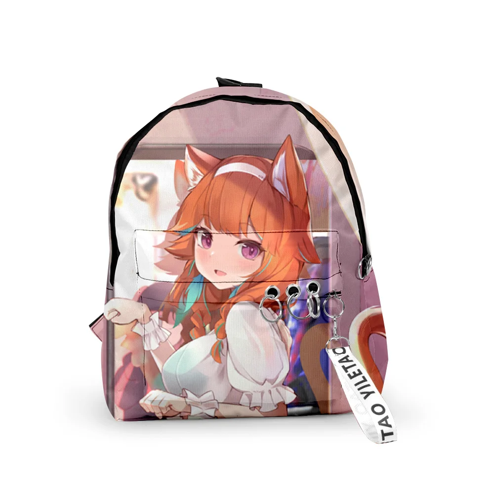 Hip Hop Hololive Takanashi Kiara Backpacks Boys/Girls pupil School Bags 3D Print Keychains Oxford Waterproof Small Backpacks