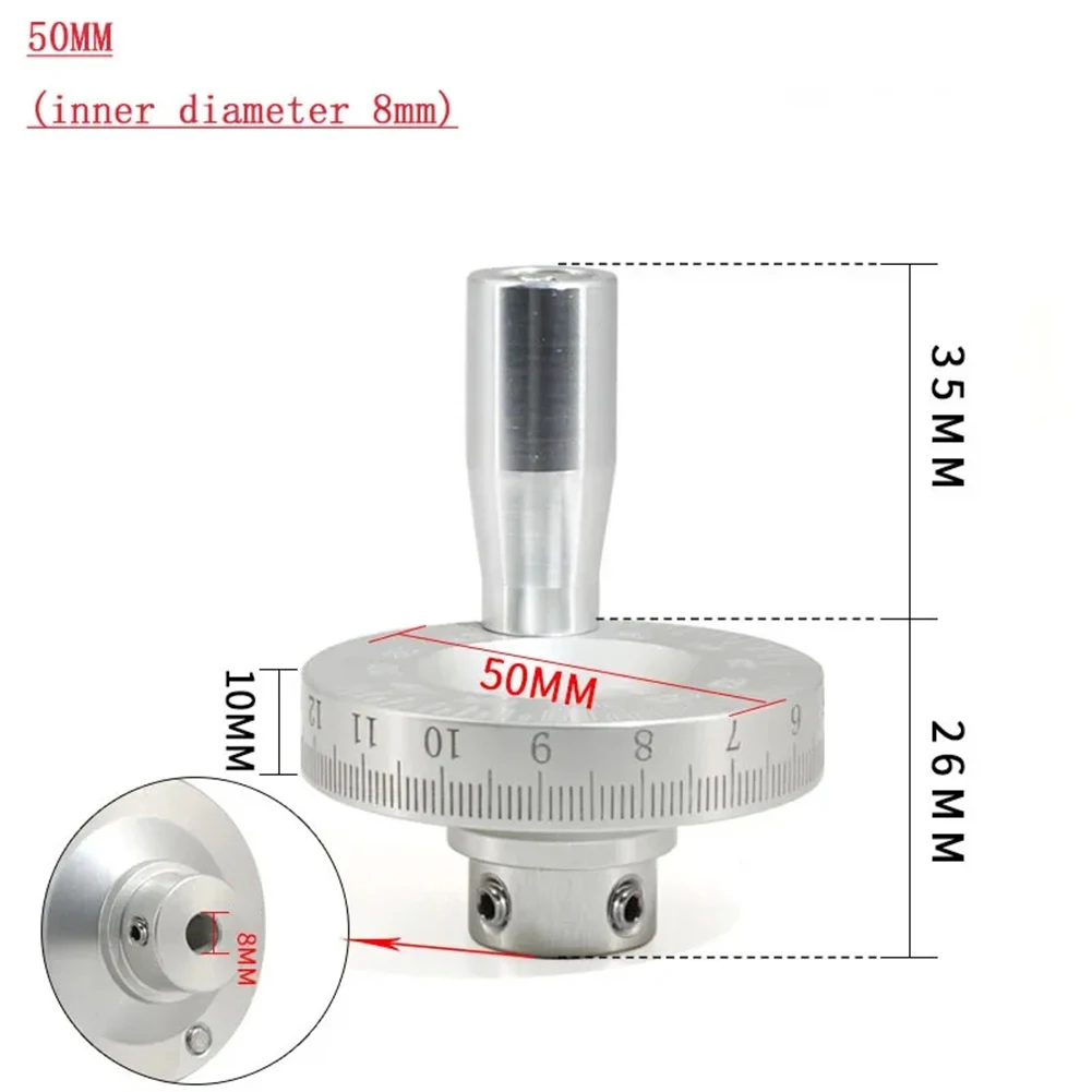 Robust Aluminum Wheel Hand Wheel Rocking Precision Work 12mm Aluminum Alloy Handwheel With Accurate Scale Encoder