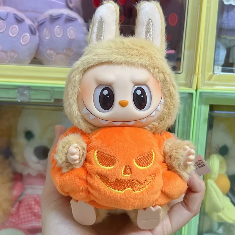 New 2024 Labubu Halloween Pumpkin Pendant Cloth Happy Festival Vinyl Plush Doll Clothes Cute Doll Accessories Gifts Surrounding