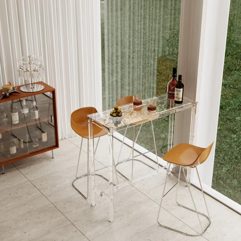 

Amazon acrylic long bar table porch living room side new Chinese transparent rectangular narrow table