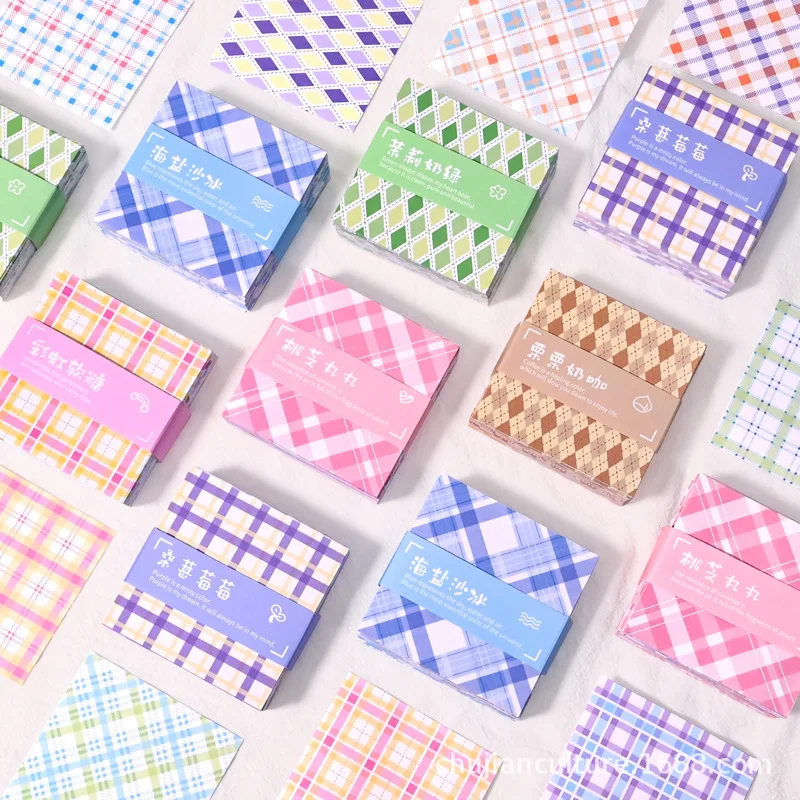 Bloc-notes à carreaux, 200 pièces, papier de support frais, papeterie coréenne