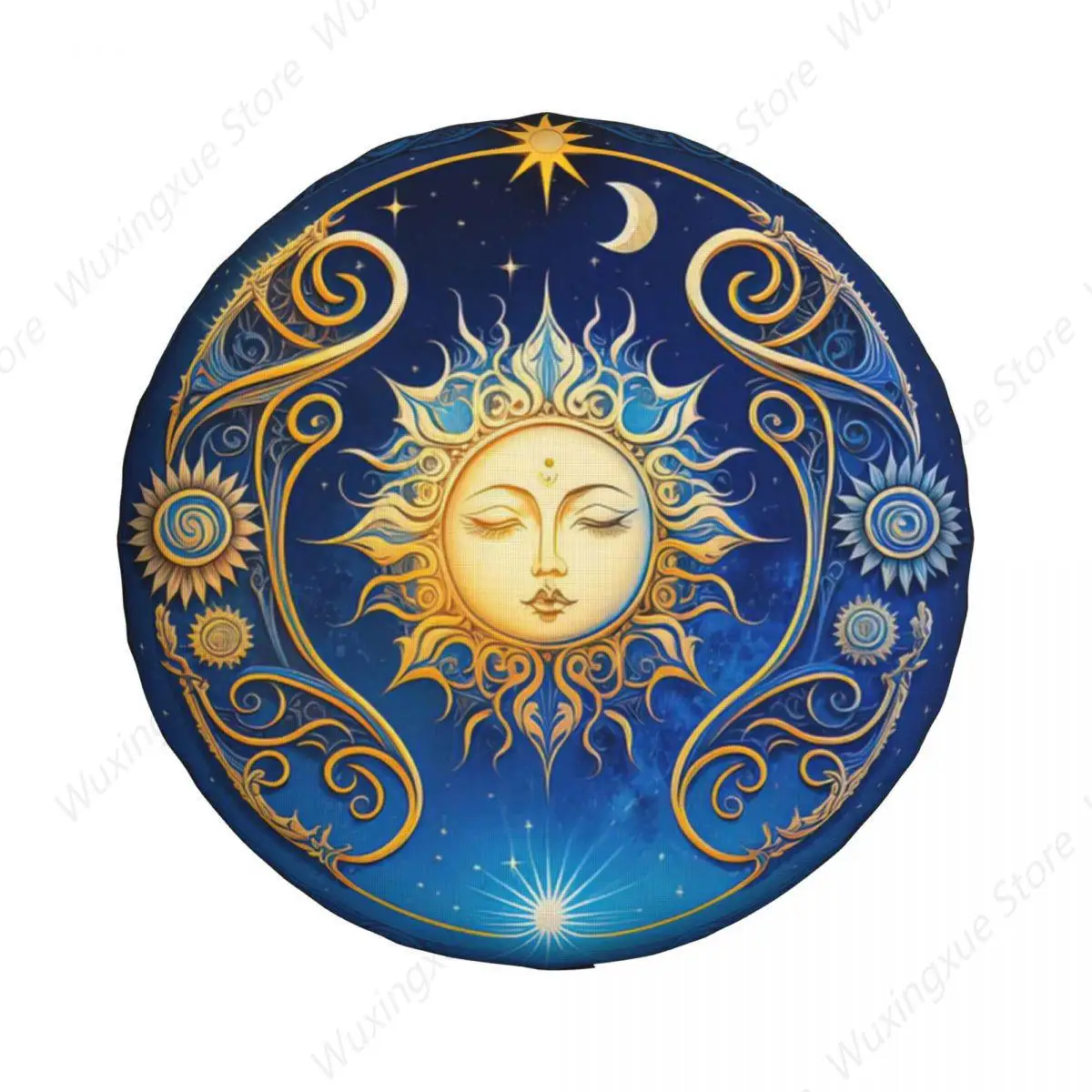 Sleeping Sun Celestial Beauty Counted Cross Stitch Tire Cover Wheel Protectors Weatherproof Universal for Jeep Trailer RV SUV