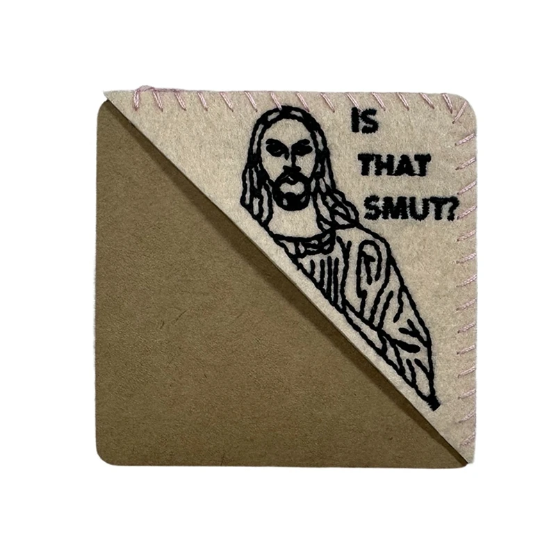 Es esa mancha - Peeking Jesus Marcador de esquina cosido con página triangular de fieltro bordado - Libro Regalo del día de Pascua B 1 PCS